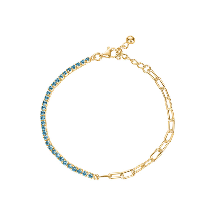 The Turquoise CZ Paperclip Bracelet